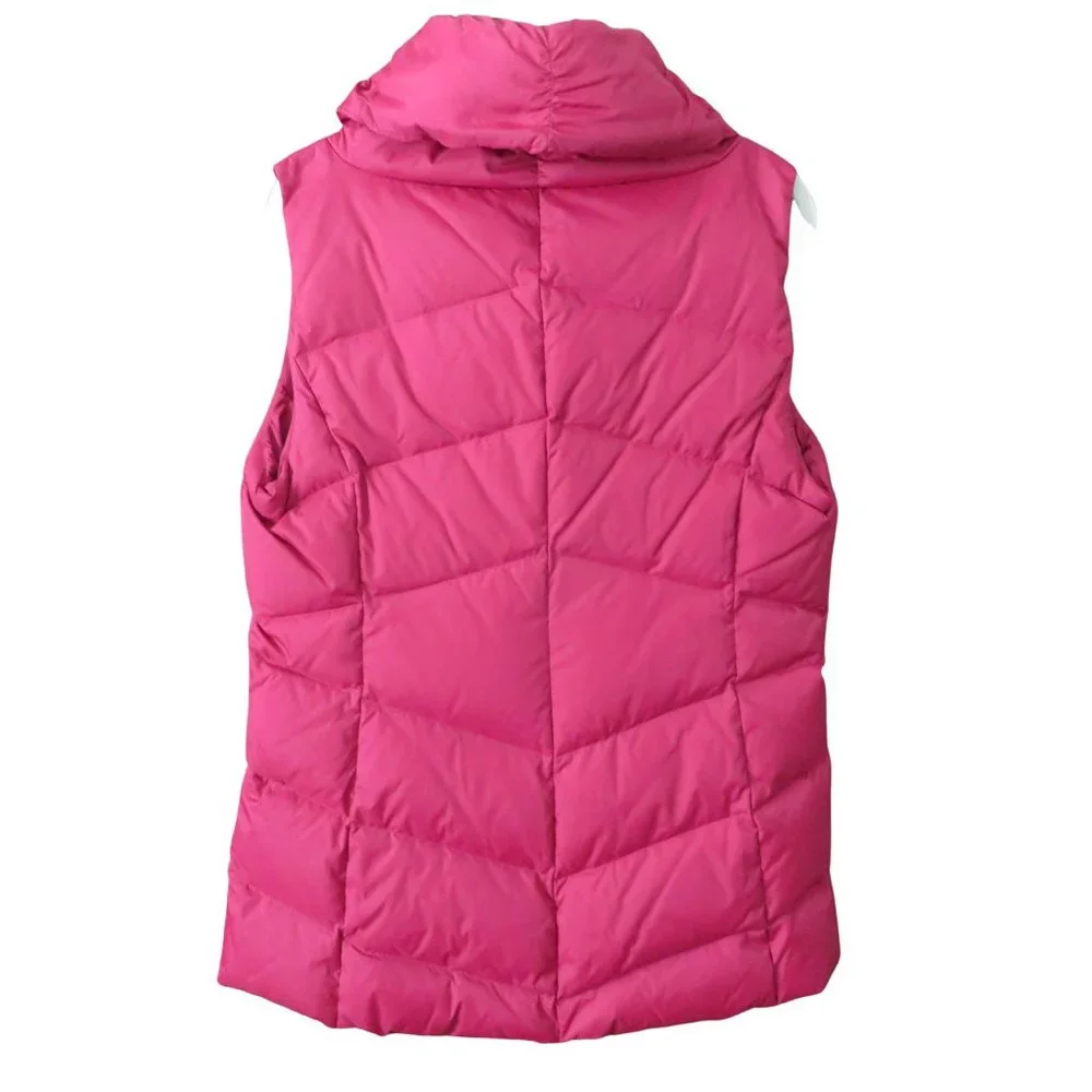 πβοΈπHPπβοΈπ Eileen Fisher, Down Puffer Vest-High Collar - S/P, Cranberry, EUC - Picture 14 of 15